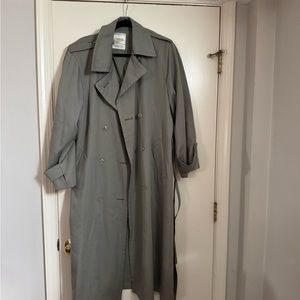 Vintage green London fog Double-Breasted Trench Coat